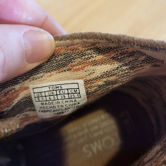 TOMS Gray Suede Leather Wedge Tie 8.5 - Picture 6 of 8